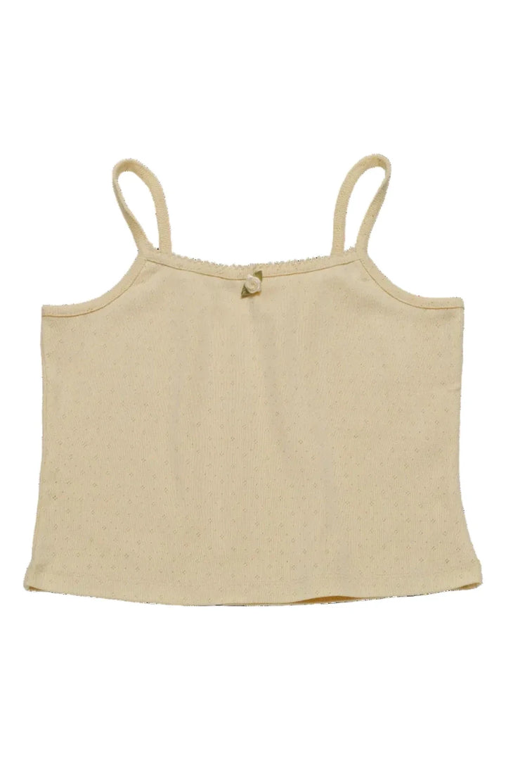 Maanesten - Megan Pointelle Top Butter Yellow - 4290 Toppe 