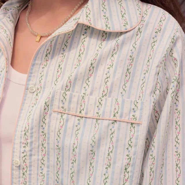 Maanesten - Moe Shirt Summer Stripe Blue - 4126 Bluser 