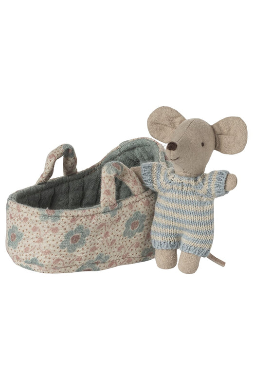 Maileg - Babymus I Babylift - Blå - Baby Mouse Legetøj 