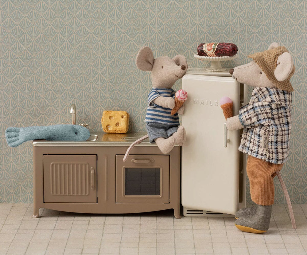 Maileg - Køleskab, Mus - Råhvid - Mouse Furniture Legetøj 