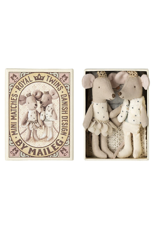 Maileg - Royale Tvillinger, Lillesøster Og Lillebror I Tændstikæske - Littlesister/Brother Legetøj 