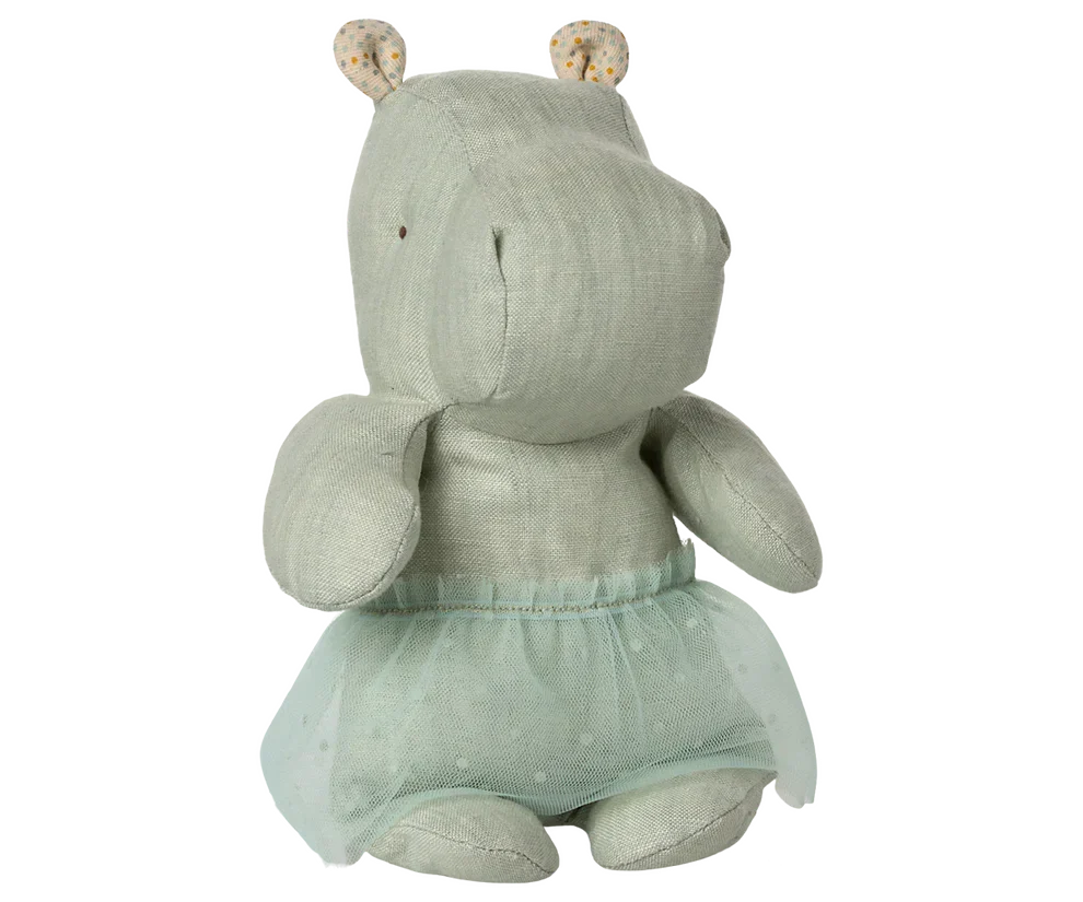 Maileg - Safari Friends, Flodhest M. Tylskørt, Lille - Mint - Small Legetøj 