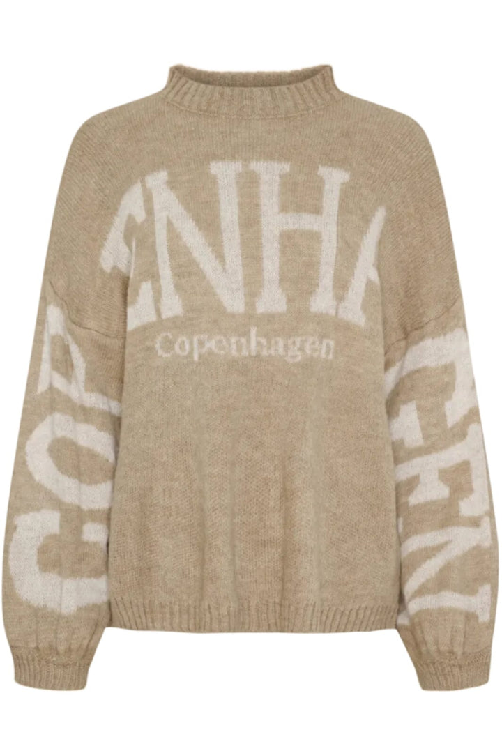Marta Du Chateau - Mdcaria Knit 8111 - Fango/Beige Strikbluser 