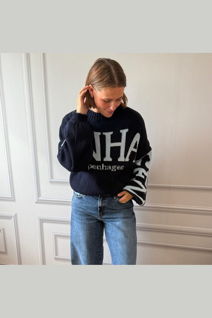 Marta Du Chateau - Mdcaria Knit 8111 - Navy/Light Blue