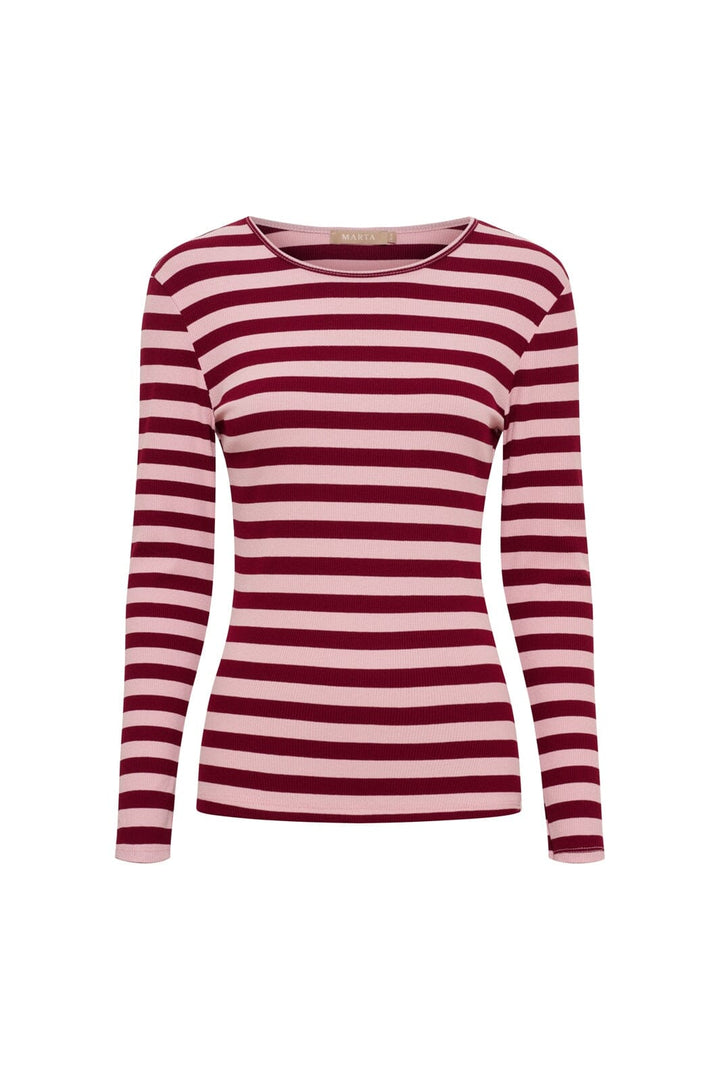 Marta Du Chateau - Mdcbegonia Ls Tee 7702 - Wino/Rosa Antique
