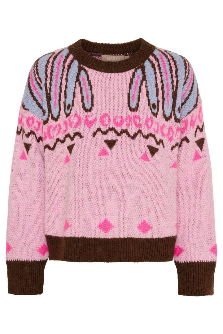 Marta Du Chateau - Mdcbilla Knit 8153 - Pink Strikbluser 