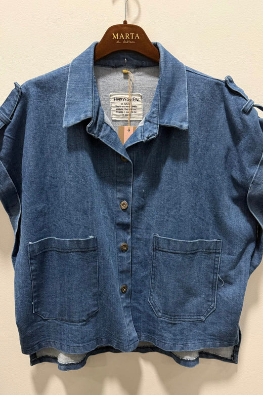 Marta Du Chateau - Mdccarola Vest 11053 - Medium Blue Veste 