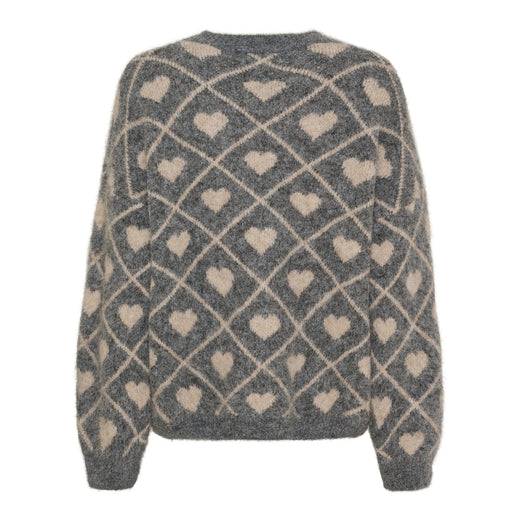 Marta Du Chateau - Mdcferay Knit 8151 - Grigio9513/Beige9504 Strikbluser 