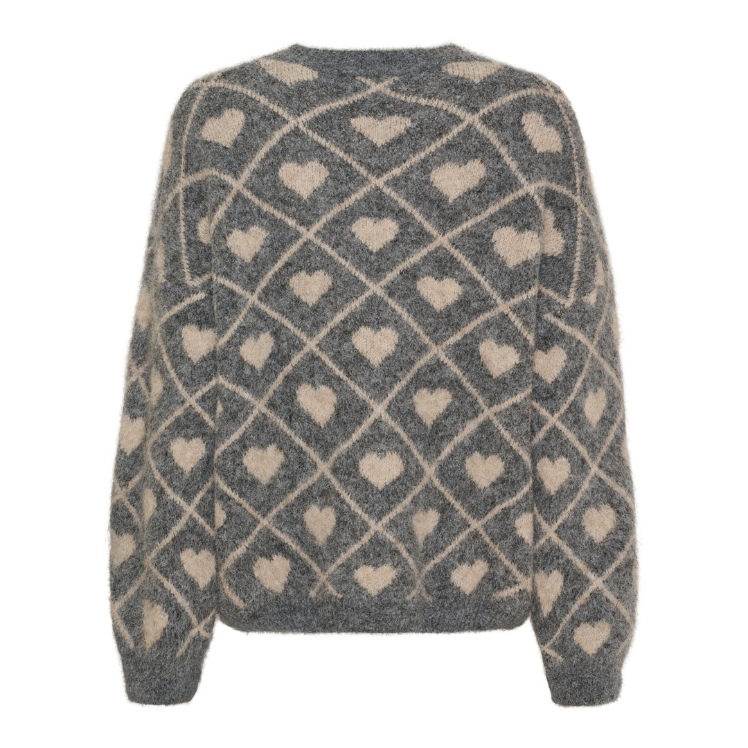 Marta Du Chateau - Mdcferay Knit 8151 - Grigio9513/Beige9504 Strikbluser 
