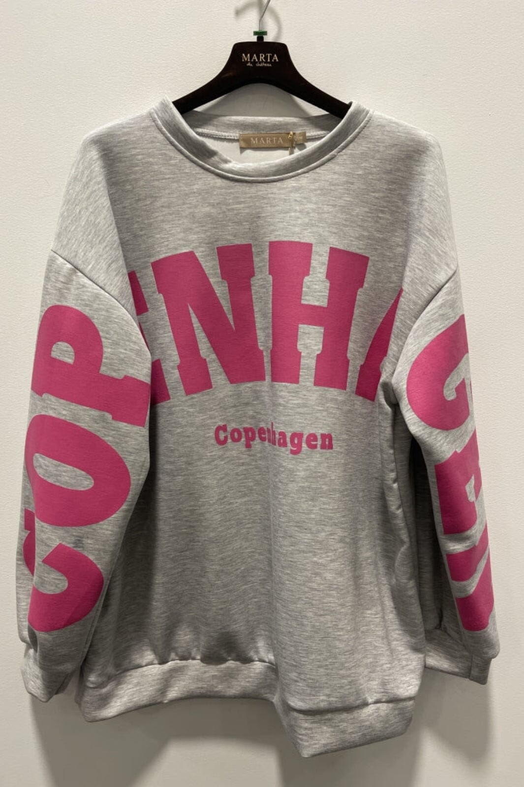Marta Du Chateau - Mdchibiscus Sweatshirt 22659 - Grey/Pink Sweatshirts 