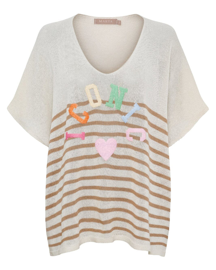 Marta Du Chateau - Mdcjulissa Knit Al6108 - Camel Strikbluser 