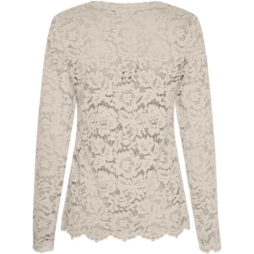 Marta Du Chateau - Mdcmilley Ls Tee 7707 - Beige New Bluser 