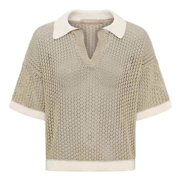 Marta Du Chateau - Mdcnayeli Knit 65032 - Fango/Calce Strikbluser 