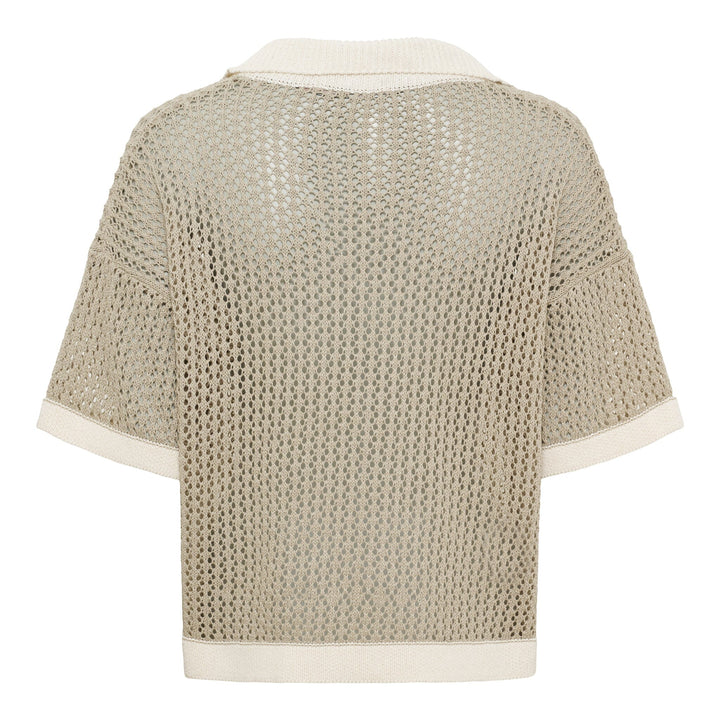 Marta Du Chateau - Mdcnayeli Knit 65032 - Fango/Calce Strikbluser 