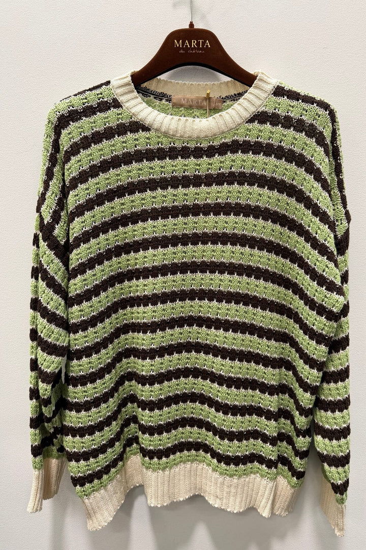 Marta Du Chateau - Mdcnivelle Knit KNA110M - Moro/Erba Strikbluser 