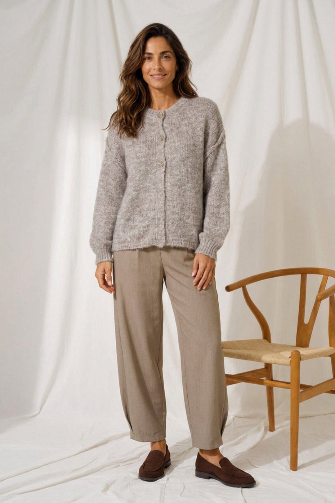 Marta Du Chateau - Mdcnovella Knit 9735 - Fango Strikbluser 