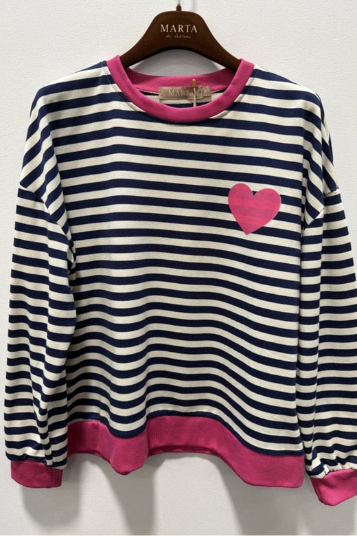 Marta Du Chateau - Mdcvilda Ls Tee 58903 - Navy/Fuxia