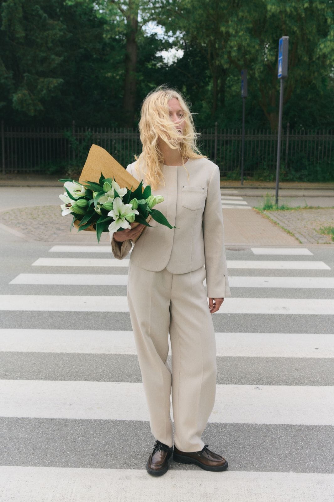 MbyM - Bodil-M 63340717 - U71 - Spring Brown Melange Bukser 