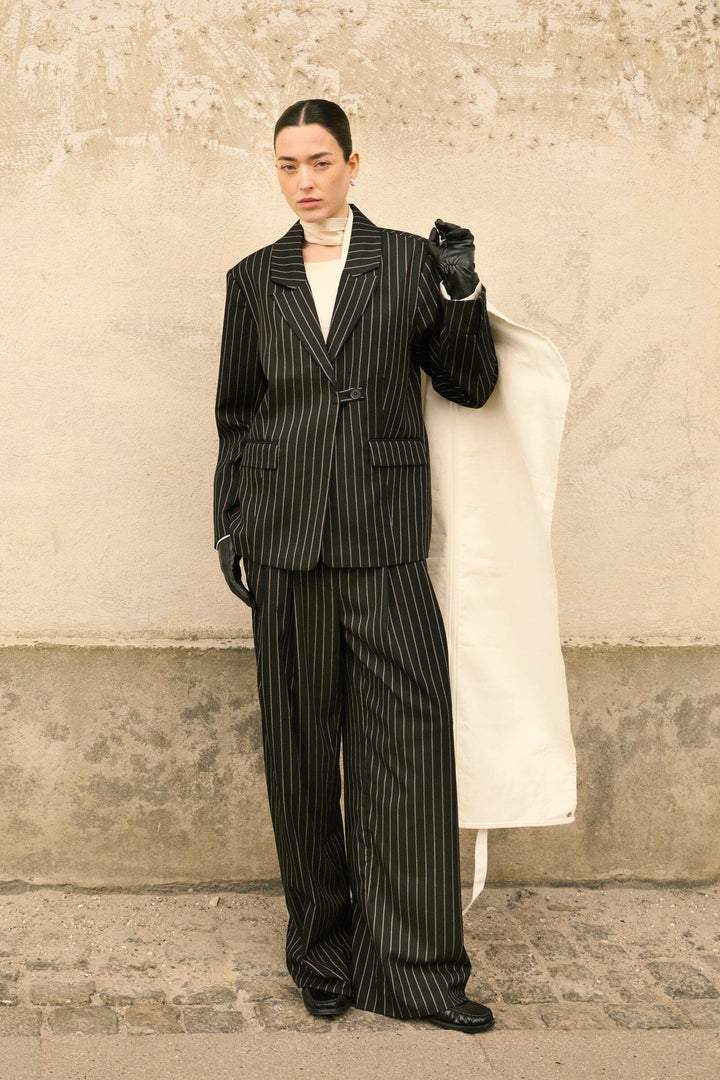 MbyM - Emeli-M 74731437 - Y85 - Black Brown Pinstripe Bukser 