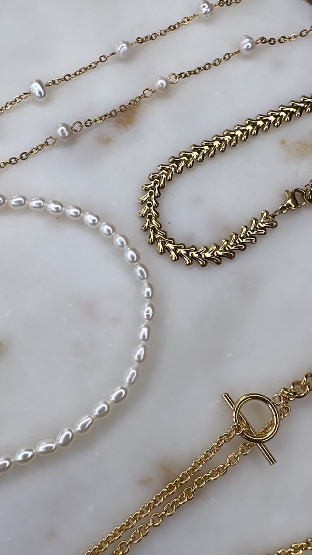 Mellow Moon - Barok Perle Ankelkæde - Forgyldt Ankelkæder 