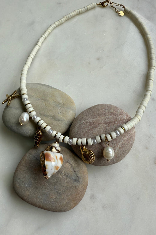 Mellow Moon - Beach Dream Necklace - White Håndklæder 