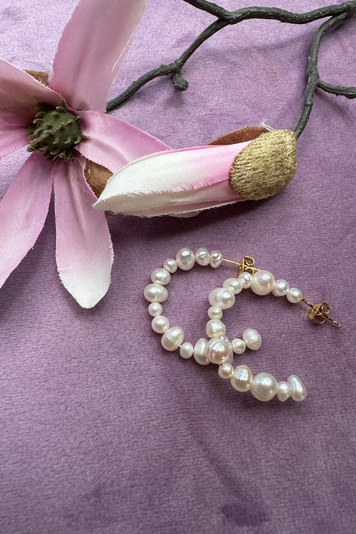 Mellow Moon - Kreol M. Ferskvandsperler - (1 par) Øreringe 