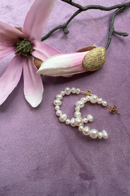 Mellow Moon - Kreol M. Ferskvandsperler - (1 par) Øreringe 