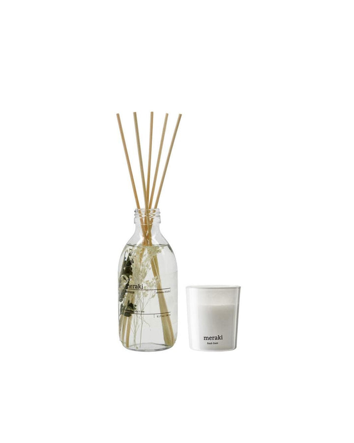 Meraki - Gift Box, Verbena Drizzle Diffuser + Fresh Linen Scented Candle 60 G., 240|60 Ml|g - 900002871
