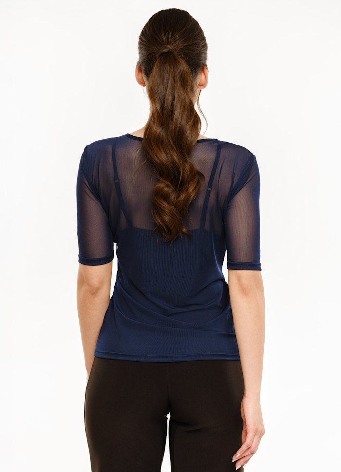 Liberte - Mesh Ss Tshirt 22064 - Navy