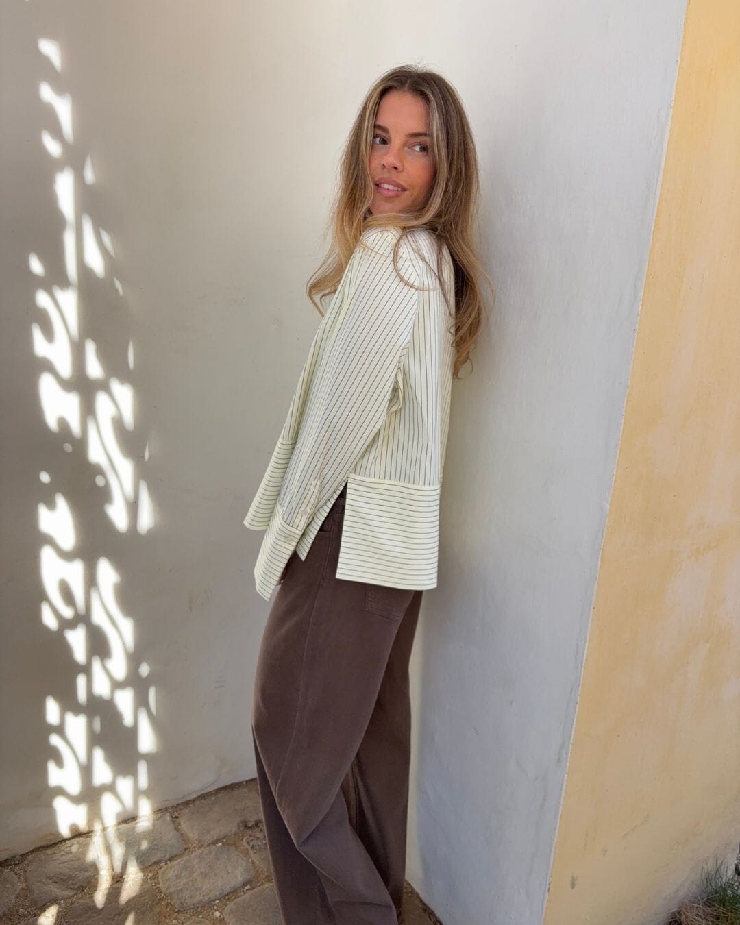 Modström - Brodiemd Shirt 59255 - 12062 - Lime Pinstripe Skjorter 
