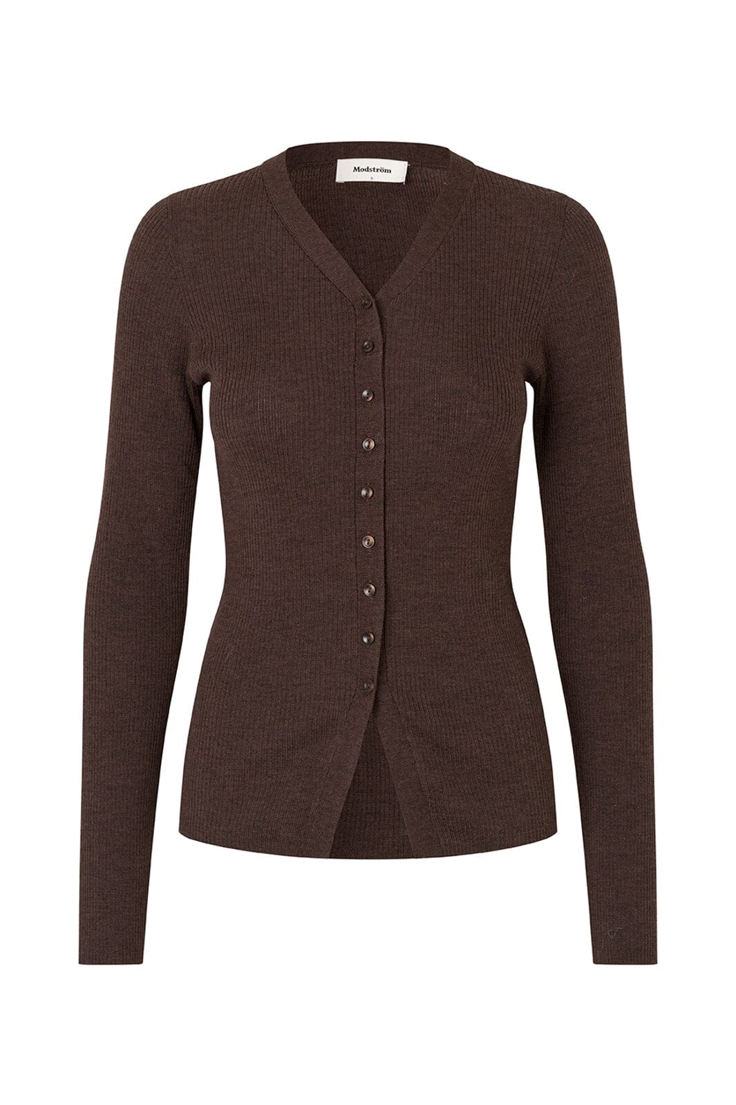 Modström - Hirokimd V-Neck Cardigan 59389 - 05508 - Seal Brown