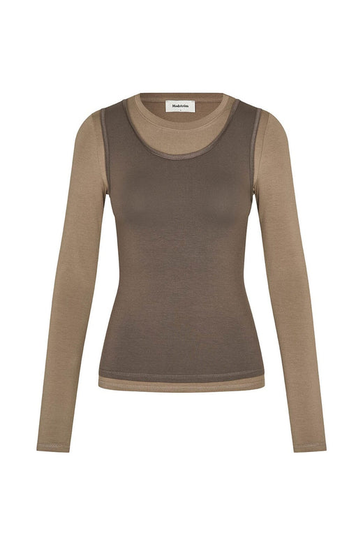 Modström - Thaliamd Ls T-Shirt 59354 - 11206 - Spring Dust/Chocolate Chip