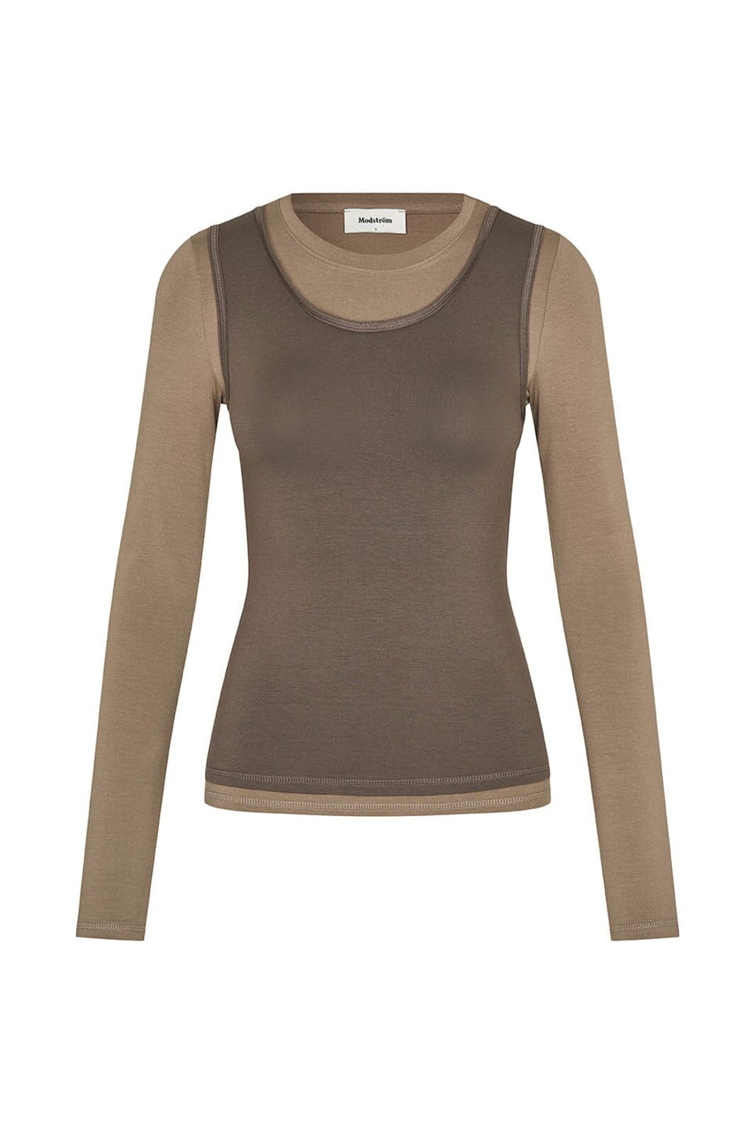 Modström - Thaliamd Ls T-Shirt 59354 - 11206 - Spring Dust/Chocolate Chip