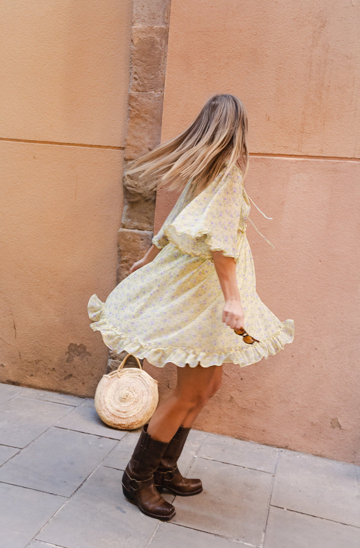 Molly&My x Julie Elsebeth - Linea Dress - Yellow Printing Kjoler 
