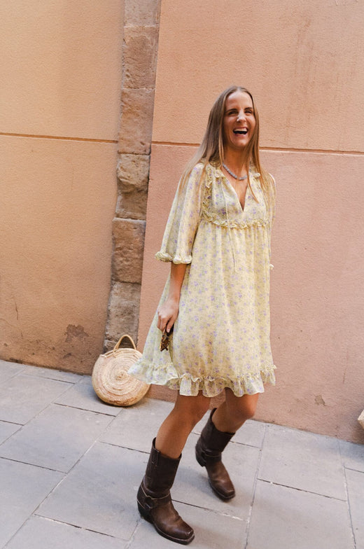 Molly&My x Julie Elsebeth - Linea Dress - Yellow Printing Kjoler 