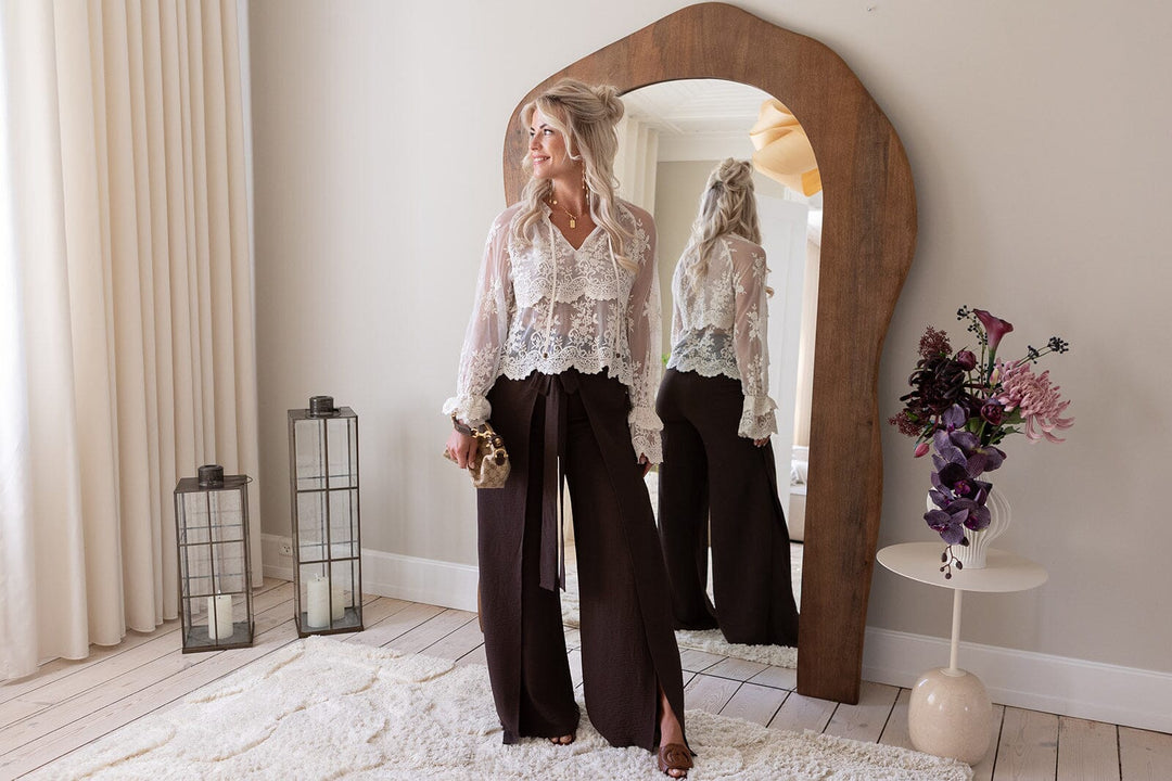 Molly&My X Melanie Due - Carina D Soft Pants 170149 - 676 - Dark Brown Bukser 