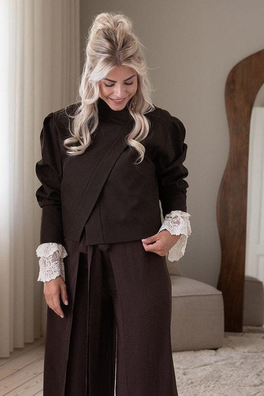 Molly&My X Melanie Due - Stephanie S Structure Blazer 168526 - 676 - Dark Brown Blazere 