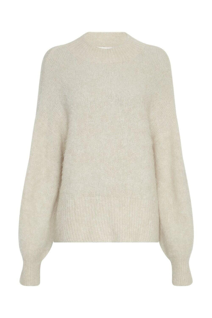Moss Copenhagen - Mschthira Salmia Pullover 19581 - Oatmeal Strikbluser 