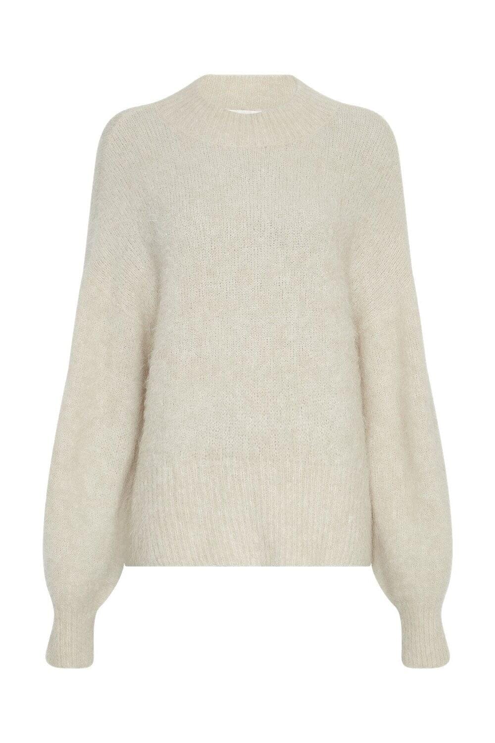 Moss Copenhagen - Mschthira Salmia Pullover 19581 - Oatmeal Strikbluser 