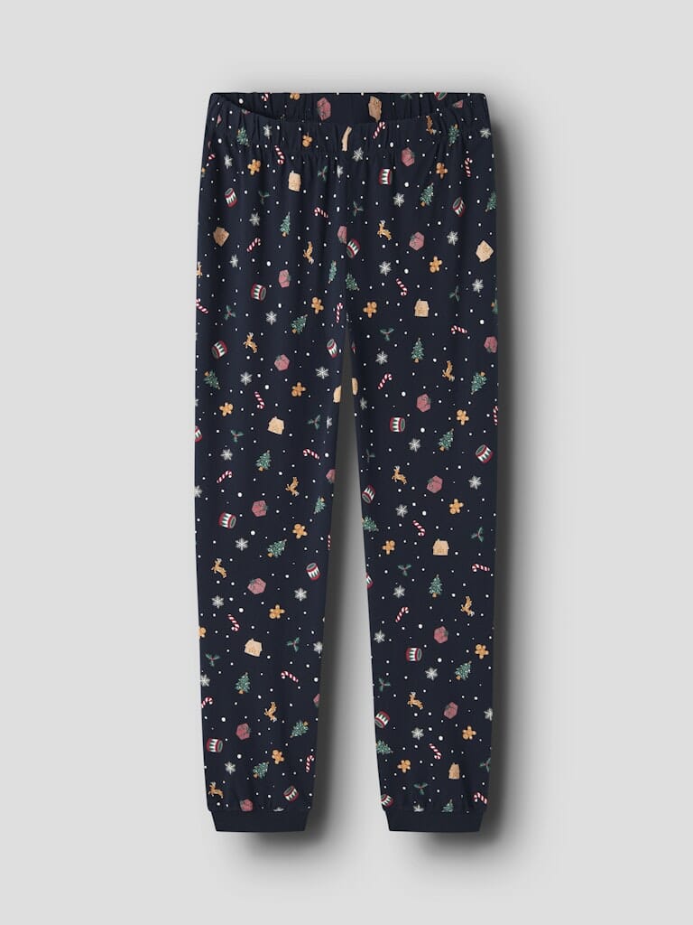 Name It - Nanvismas Ls Nightset - 4879867 Navy Blazer Xmas Aop Navy Nattøj 
