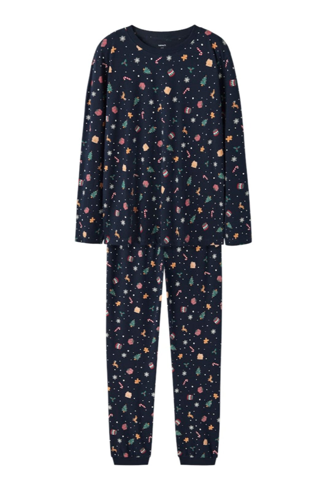 Name It - Nanvismas Ls Nightset - 4879867 Navy Blazer Xmas Aop Navy Nattøj 