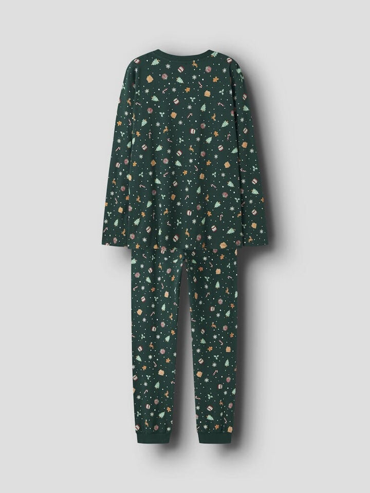 Name It - Nanvismas Ls Nightset - 4918983 Botanical Garden Xmas Aop Nattøj 