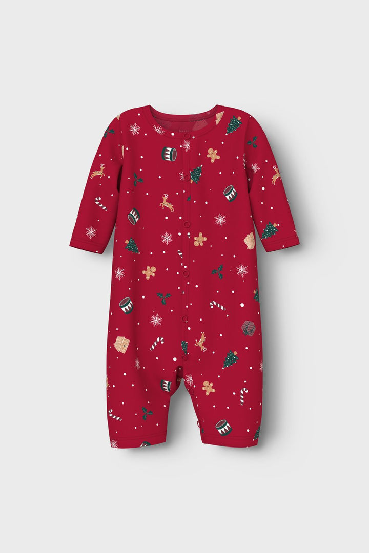 Name It - Nbnvismas Ls Nightsuit - 4879832 Jester Red Xmas Aop Red