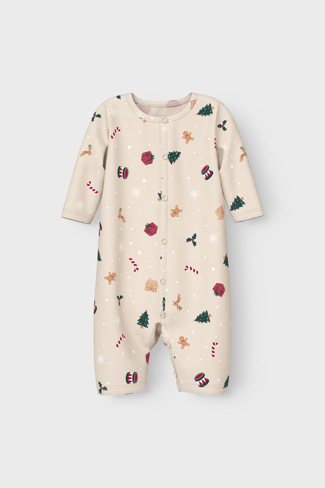 Name It - Nbnvismas Ls Nightsuit - 4918619 Whitecap Gray Xmas Aop