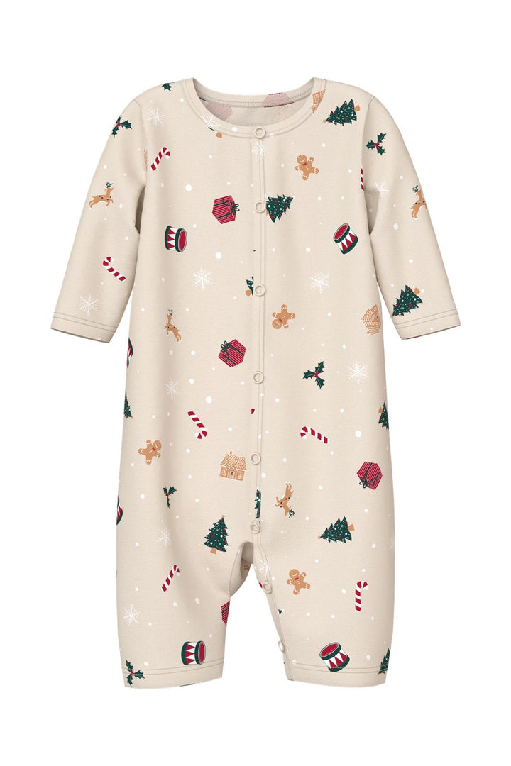Name It - Nbnvismas Ls Nightsuit - 4918619 Whitecap Gray Xmas Aop