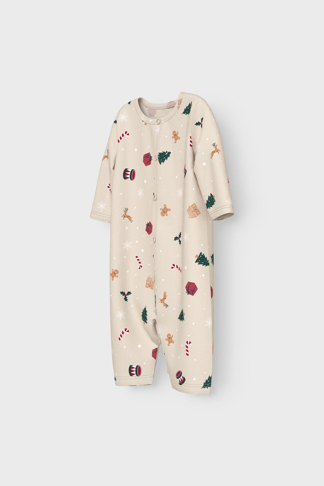 Name It - Nbnvismas Ls Nightsuit - 4918619 Whitecap Gray Xmas Aop