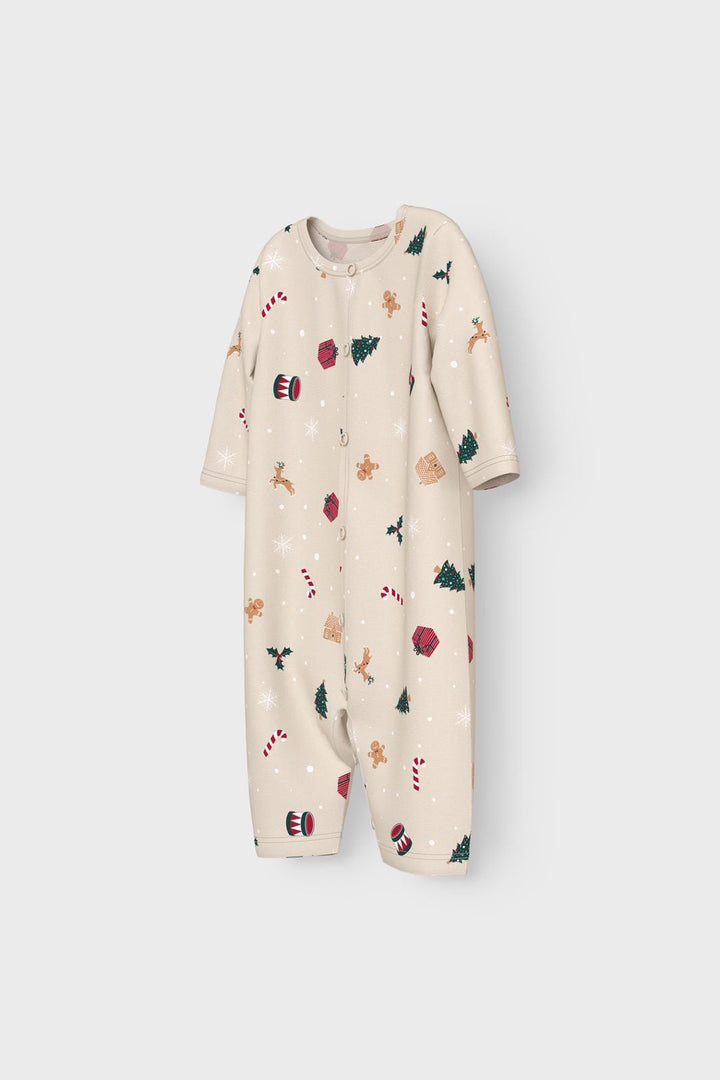 Name It - Nbnvismas Ls Nightsuit - 4918619 Whitecap Gray Xmas Aop