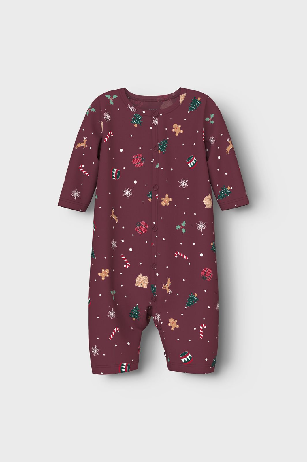 Name It - Nbnvismas Ls Nightsuit - 4918620 Burgundy Xmas Aop