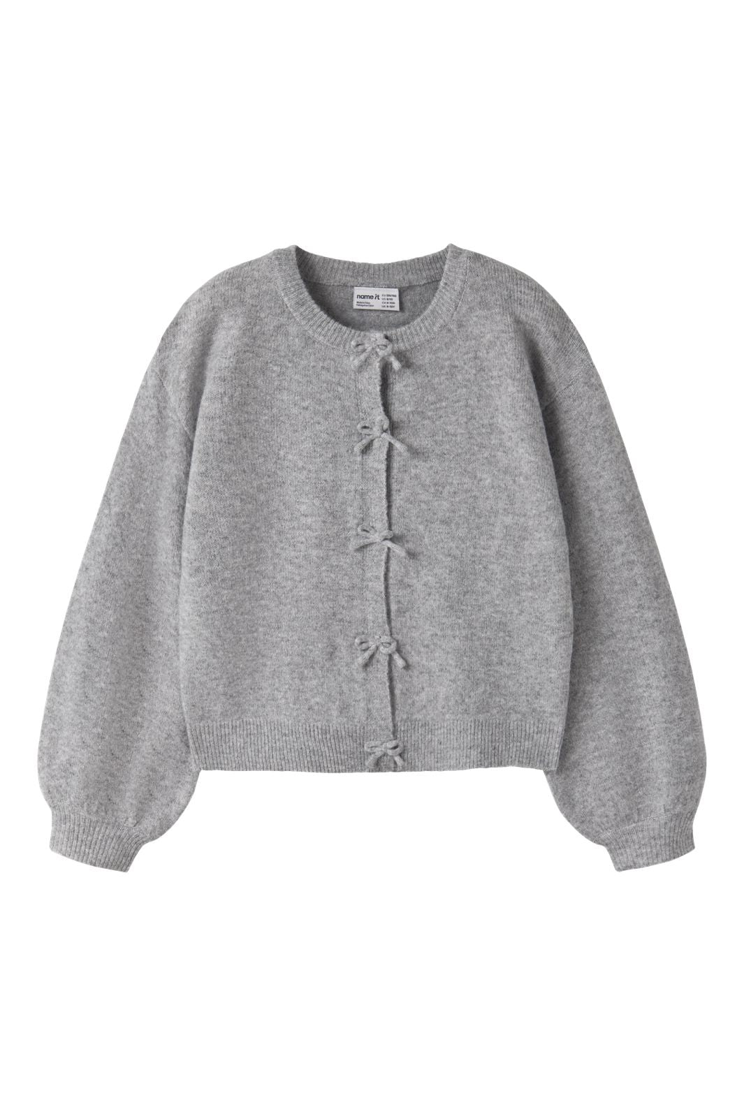 Name It - Nkfrima Ls Knit Card - 5116102 Grey Melange