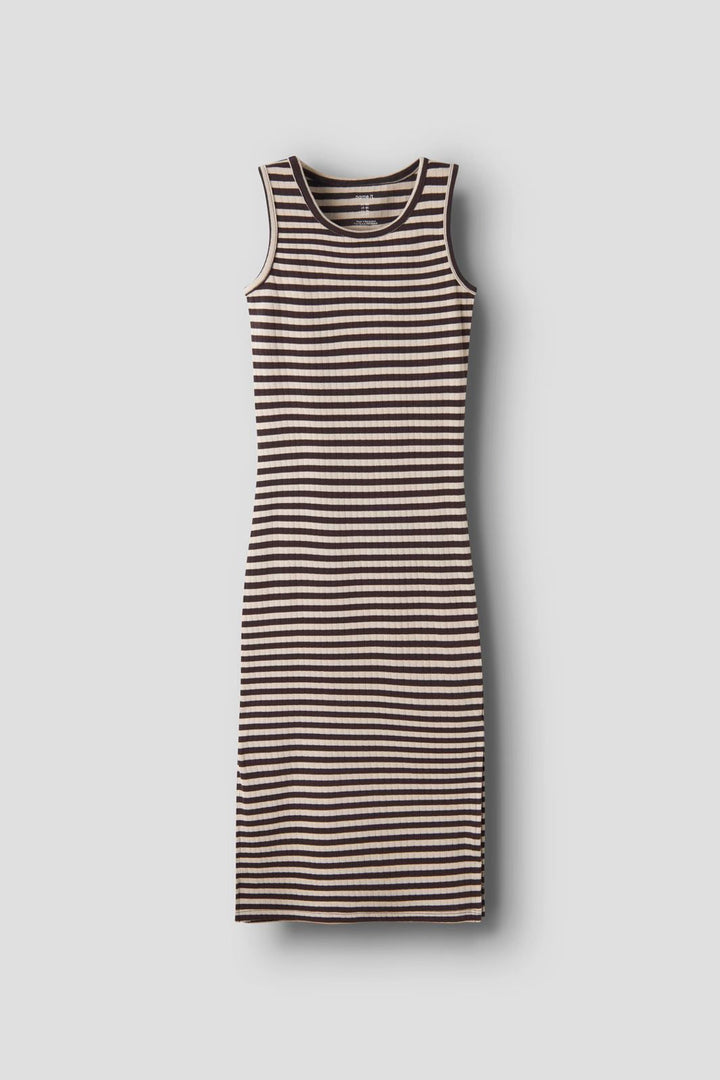 Name It - Nkfsuraja Sl Maxi Dress - 5043791 Black Coffee W. Peyote